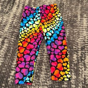 Dori creations multi colored heart leggings.  Size 12/18m.